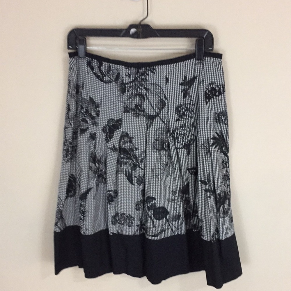 Talbots Petites Gingham Floral Butterfly Print Skirt Size 10 P